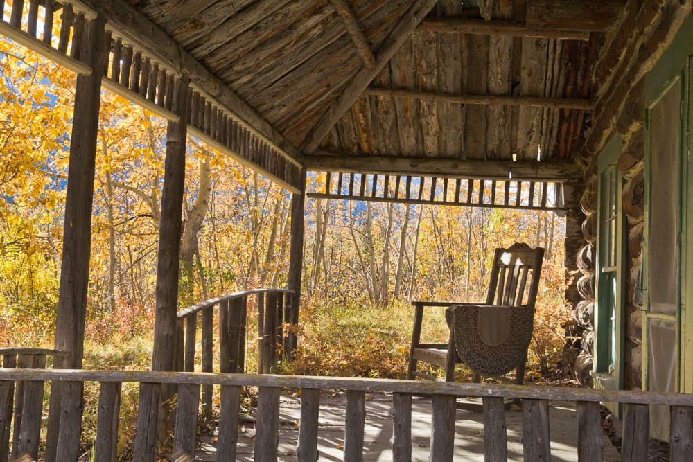 Log cabin porch