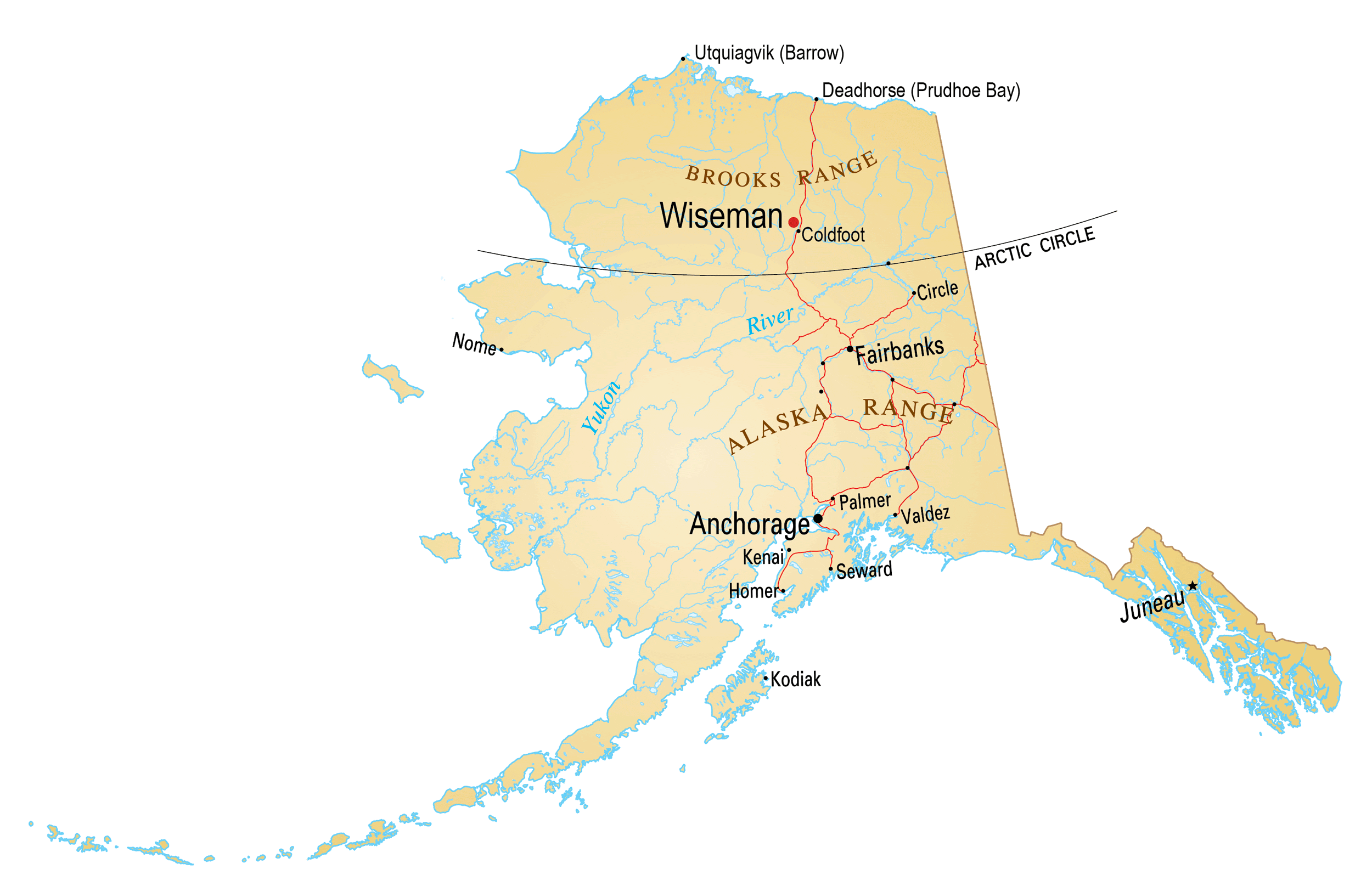 Arctic Circle Alaska Map Map Of Alaska - Arctic Getaway